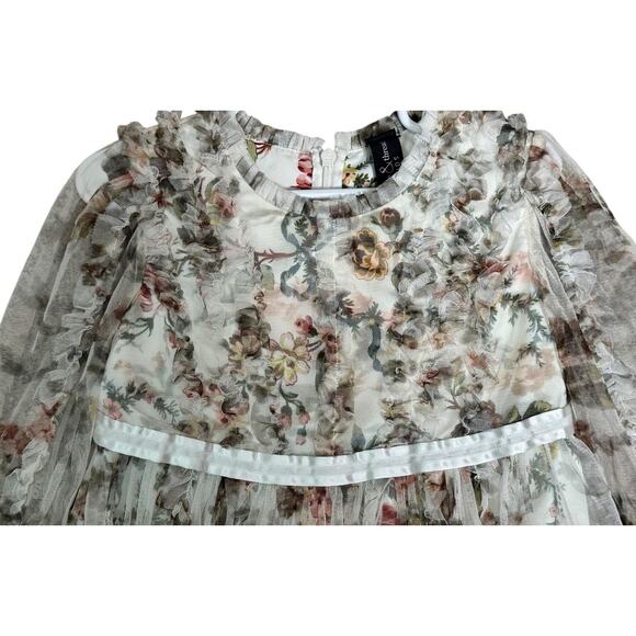 Needle & Thread Kids Sz 5 Yrs Garland Flora Dress Floral English Royal Elegance - Picture 3 of 14